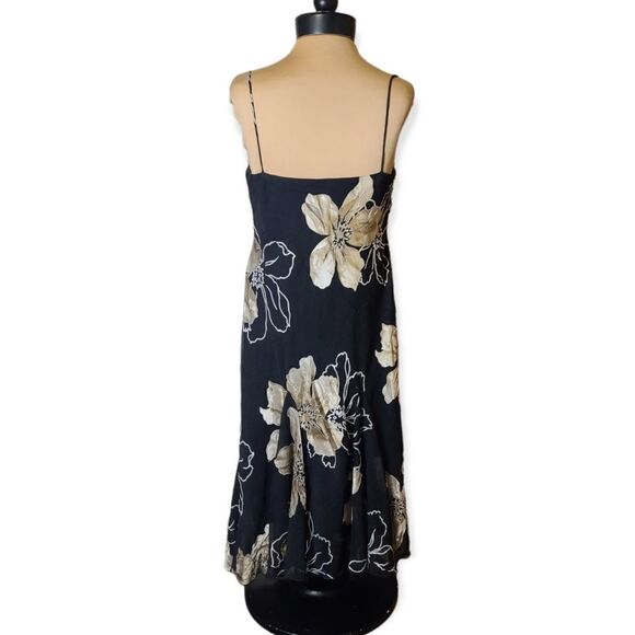 VINTAGE SL Fashions Black Floral Dress Size 8 - Picture 2 of 5